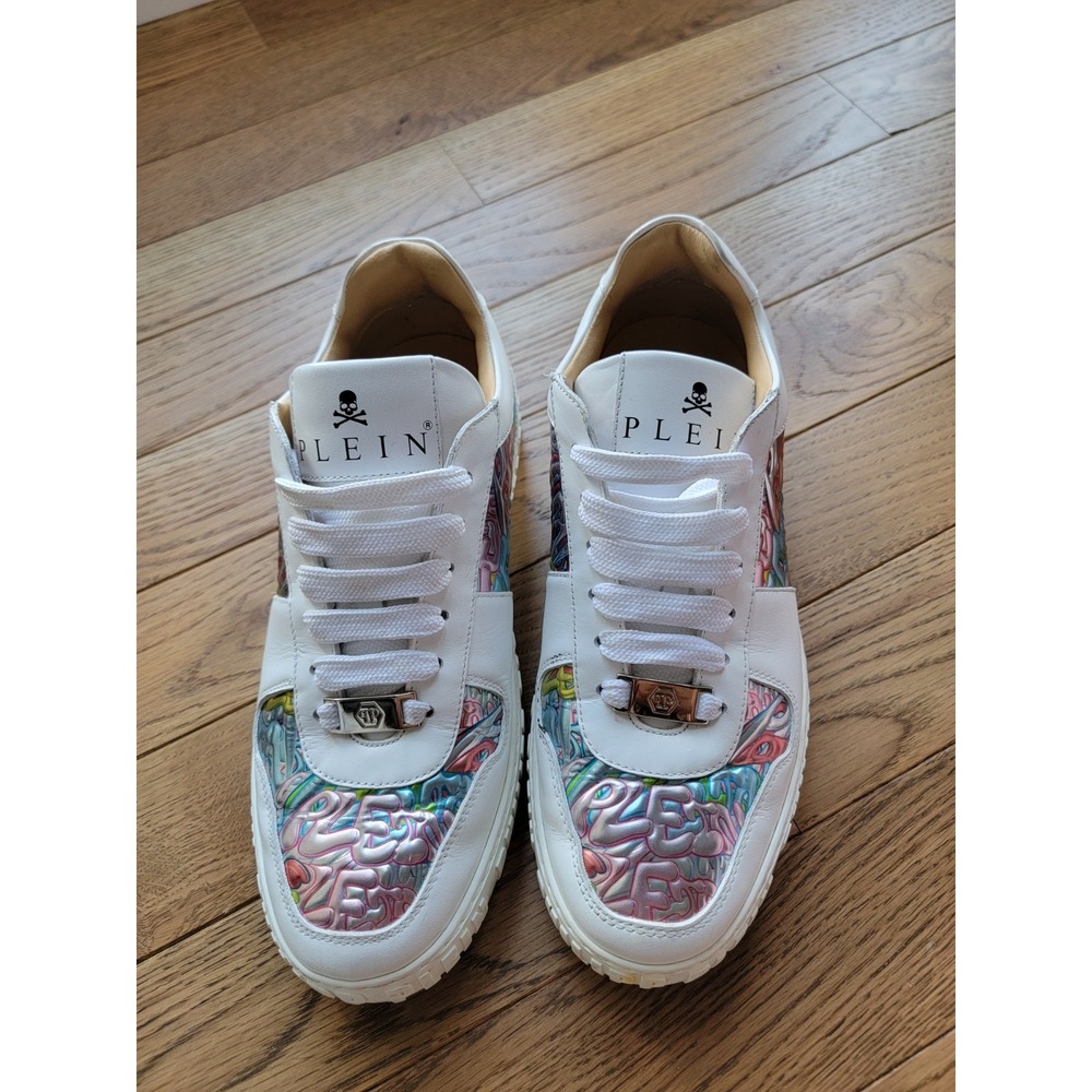 PHILIPP PLEIN NOTORIOUS LO-TOP SNEAKERS BOMBING GRAFFITI / EU 41 / US 8